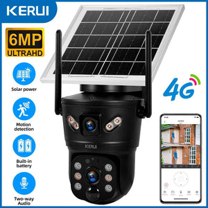 KERUI Outdoor Waterproof Solar Camera 6MP Dual Lens With 4G SIM And WiFi - stepyours.com