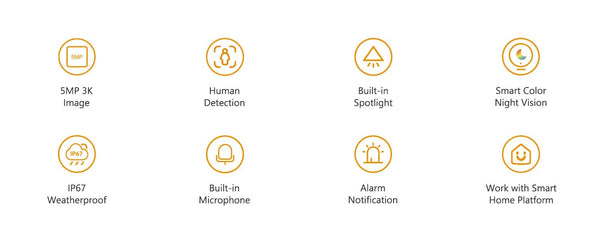 Imou Bullet 2E 5MP Color Night Vision Spotlight Outdoor Camera With Human Detect - stepyours.com