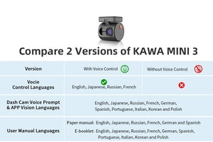 Kawa 2K Dash Cam Mini 3 for Cars Night Vision WiFi App - stepyours.com