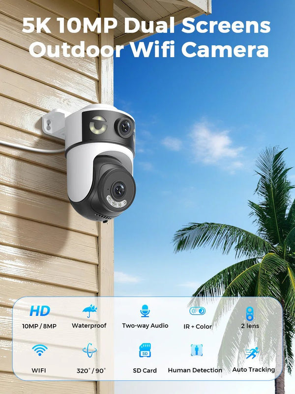 O - KAM 10MP Dual Lens PTZ WiFi Camera - AI Humanoid Detection and Auto Tracking - stepyours.com