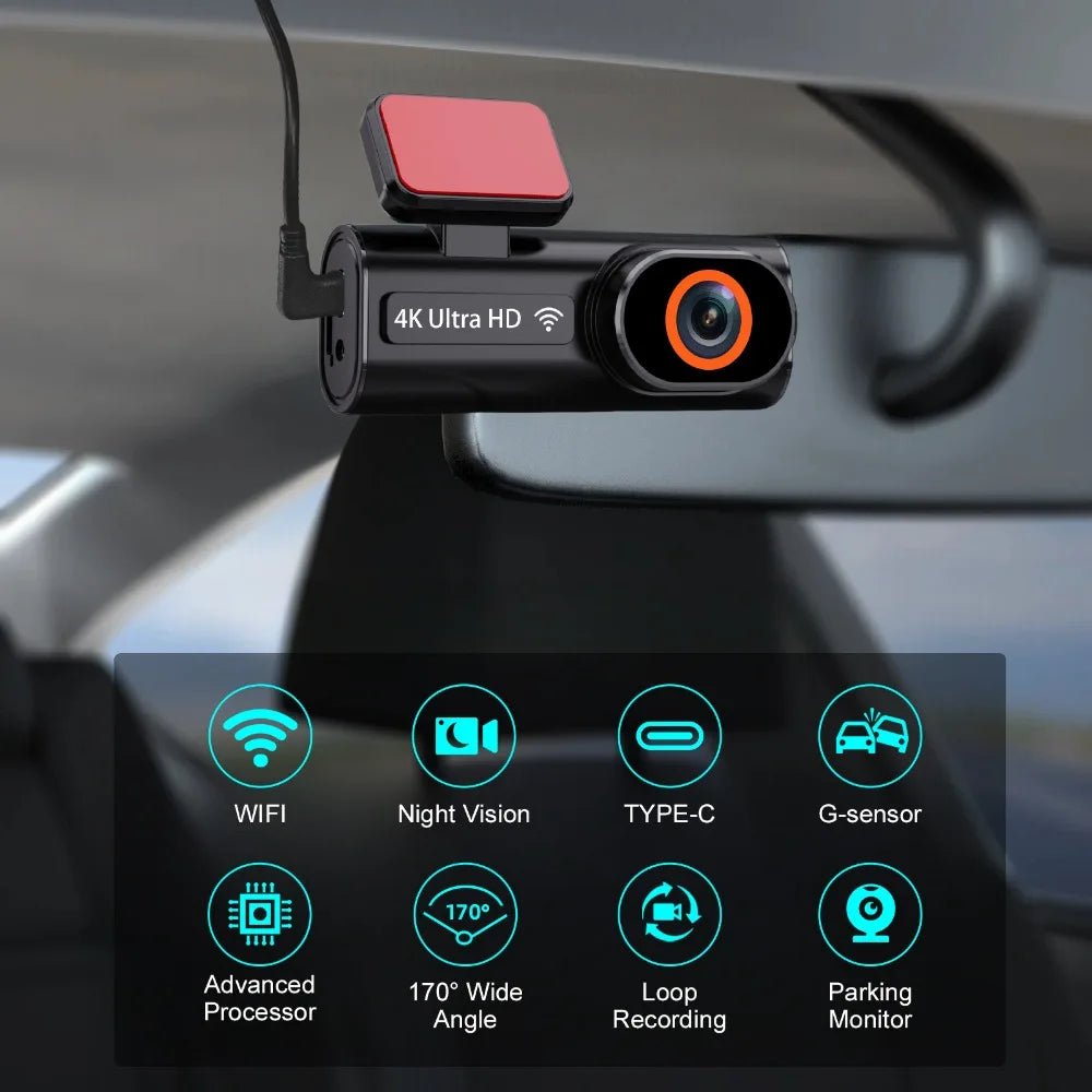 Ultra HD 4K Car Dash Cam With WIFI DVR Night Vision 24H Parking GPS - stepyours.com
