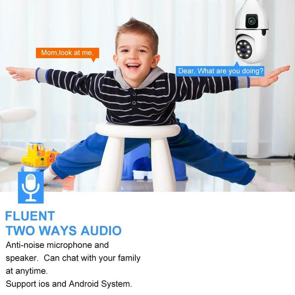 8MP E27 Bulb WiFi Camera - Color Night Vision With 8X Zoom And Dual Lens - stepyours.com