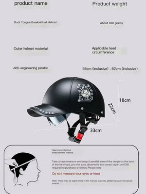 Cafe Racer Baseball Cap Half Helmet — product view 6
