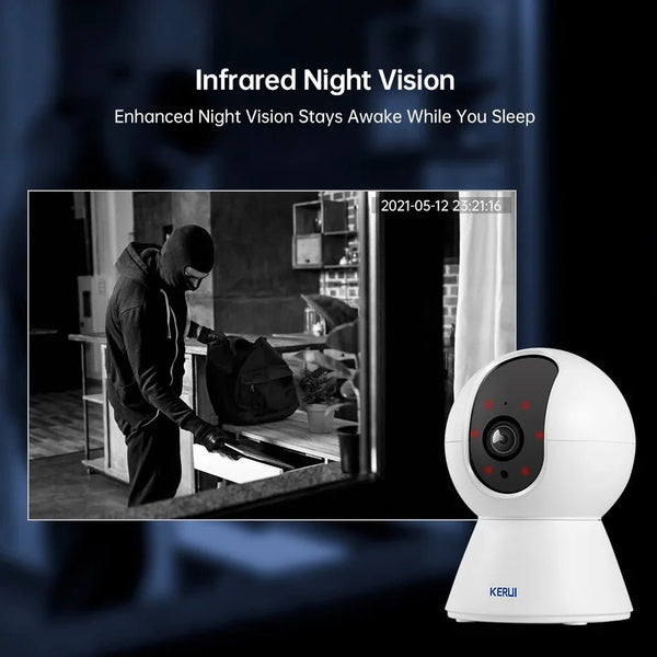 Kerui Mini Indoor Wireless 5MP WiFi IP Camera With Smart Auto Tracking - stepyours.com