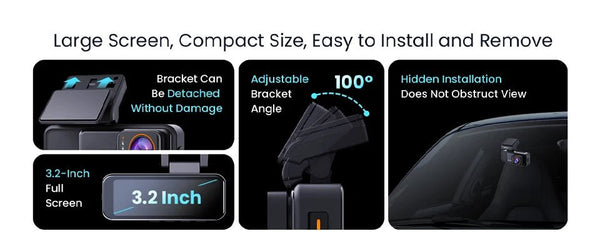4K Dash Cam Car Camera With GPS WiFi Night Vision Dual Lens Rear View - stepyours.com