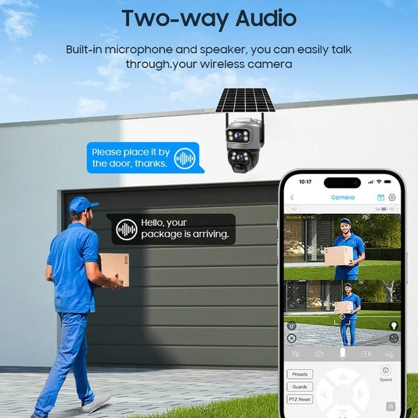 V380 Dual Lens 4G Solar PIR Camera Outdoor Security 8MP 4K IP Cam - stepyours.com