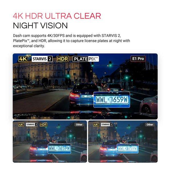 Vantrue E1 Pro 4K Mini Dash Cam Starvis Night Vision HDR WiFi GPS 1TB - stepyours.com