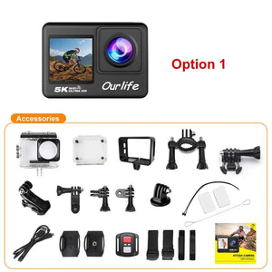 Ourlife 4K60FPS Action Camera With 2.0Inch Touch Screen 170Deg Wide Waterproof30M - stepyours.com