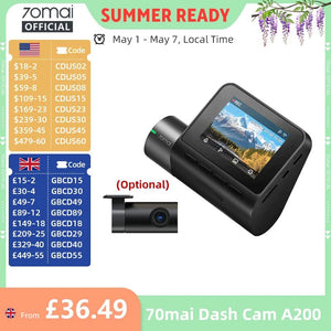 70mai A200 Dash Cam 2 Inch LCD Dual Channel 1080P Car DVR 24H Parking - stepyours.com