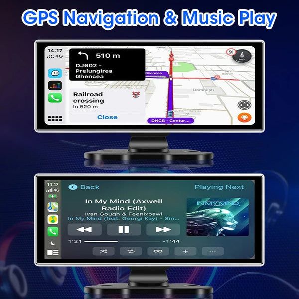 11.26 Inch 4K Dual Lens Dash Cam With Wireless CarPlay Android Auto GPS WiFi - stepyours.com