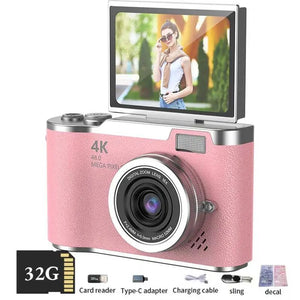 Amorus 1080P Selfie Camera With 180 Degree Flip Screen Beauty Filters 48MP - stepyours.com