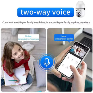 E27 WiFi 1080P Security Camera With Full Color Night Vision And Human Tracking - stepyours.com