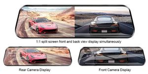 10 Inch 1080P Night Vision Car Dash Cam With Touch Screen And Rear View Mirror - stepyours.com