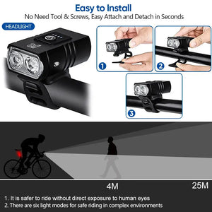 LED Bicycle Headlight - Type C Rechargeable — product view 2