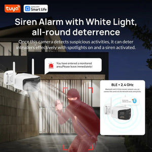 Hooked On Security Tuya Smart 4MP 2.5K Dual Lens Outdoor Camera Night Vision - stepyours.com