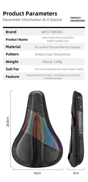 Comfort Gel Bicycle Seat Cover Memory Foam Bike Accessory