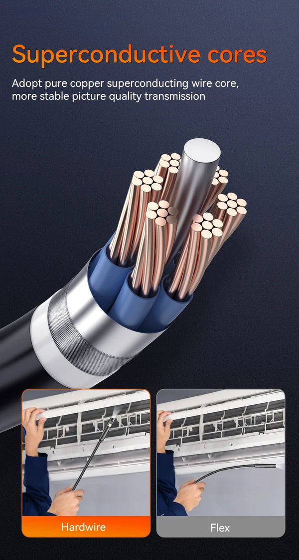 Industrial Endoscope Camera 2.4 Inch IPS LCD 1080P IP67 Waterproof Borescope - stepyours.com