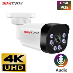 SIMICAM 4K PoE Bullet Camera With Audio - Ultra Clear 8MP Surveillance Hooks - stepyours.com
