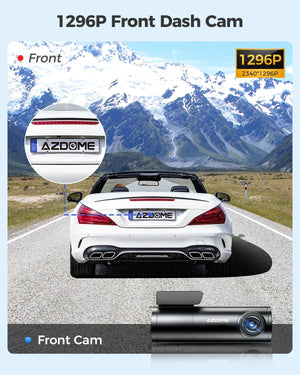 AZDOME 1296P WiFi Dash Cam Night Vision Loop Recording GSensor Parking Monitor - stepyours.com