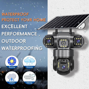 2 Pack Outdoor Security Camera System - 15MP Triple Lens 4G Solar Auto Tracking - stepyours.com