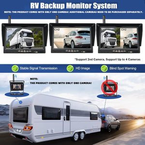 Wireless Backup Camera Kit 7 Inch AHD 1080P Monitor For Truck RV - stepyours.com