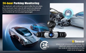 4 Channel Dash Cam With Front And Rear Night Vision Quad Vehicle DVR - stepyours.com