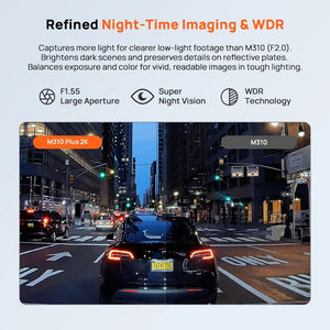 70mai M310 Plus Dash Cam 2K Car DVR With Night Vision WiFi 24H Parking - stepyours.com