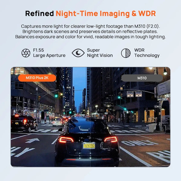 70mai M310 Plus 2K Dash Cam 1440P 143 FOV 24H Parking Guard Night Vision - stepyours.com