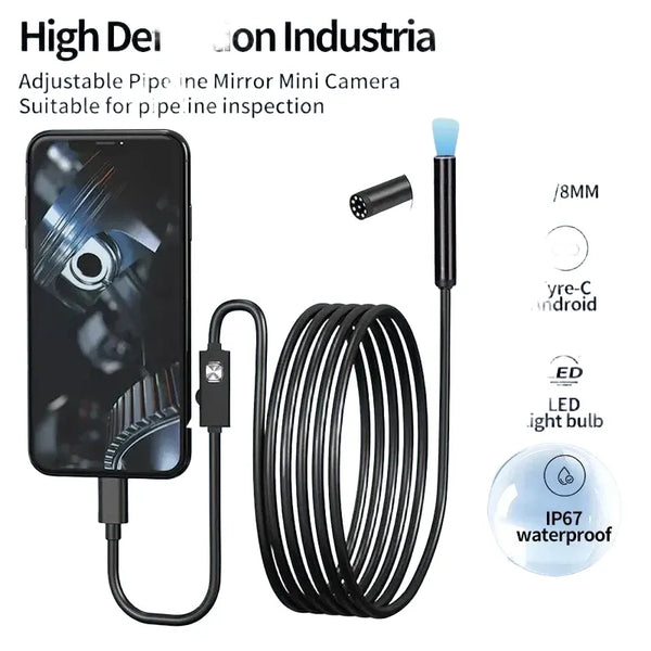 OllyMurs Type - C Android Endoscope IP67 Camera - 5.5 To 8mm 6 LED Borescope - stepyours.com