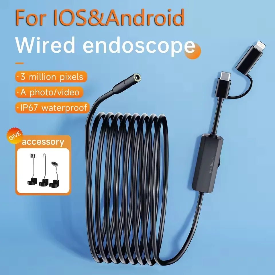 Android IOS 2 In 1 Endoscope Camera - Type C Waterproof Borescope - stepyours.com