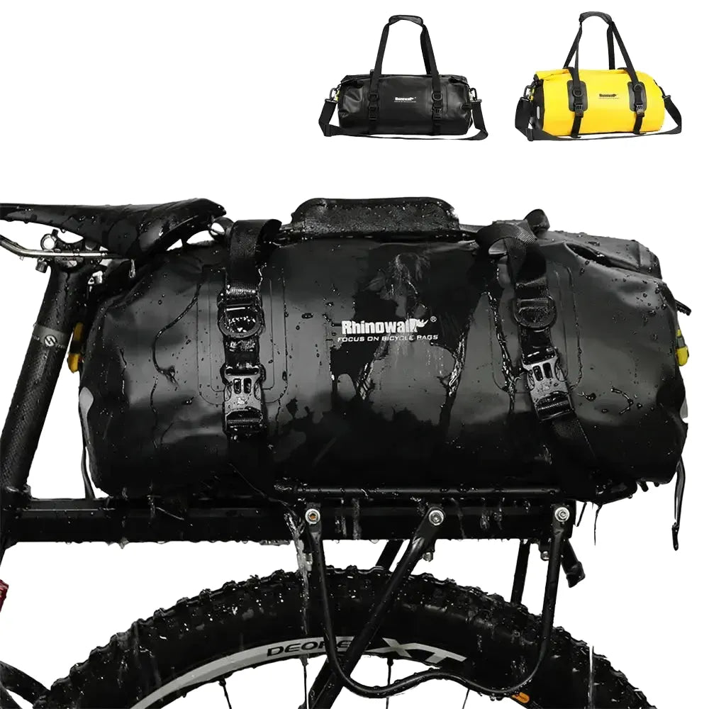 Rhinowalk Bike Rear Seat Bag Waterproof 20L Big Capacity Rear Rack Pannier Shoulder Bags Gym Bag For Mtb Road Bicycle Cycling