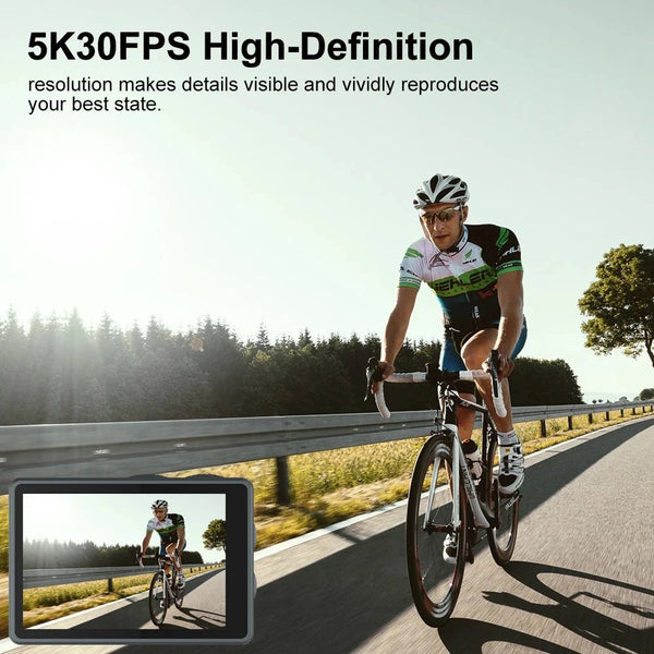 HUAFANT M4R Action Camera 5K 4K60FPS Waterproof 30m IPS Touch LCD 5X Zoom - stepyours.com