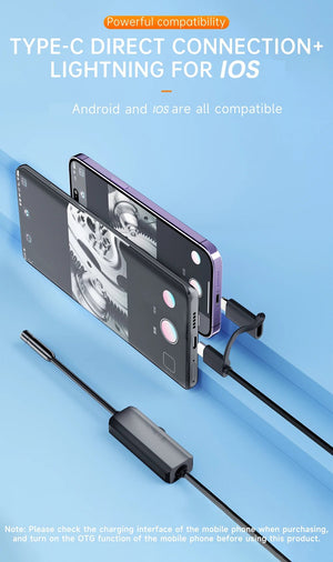 Android Endoscope 2 In 1 Camera USB C iOS Borescope Waterproof - stepyours.com