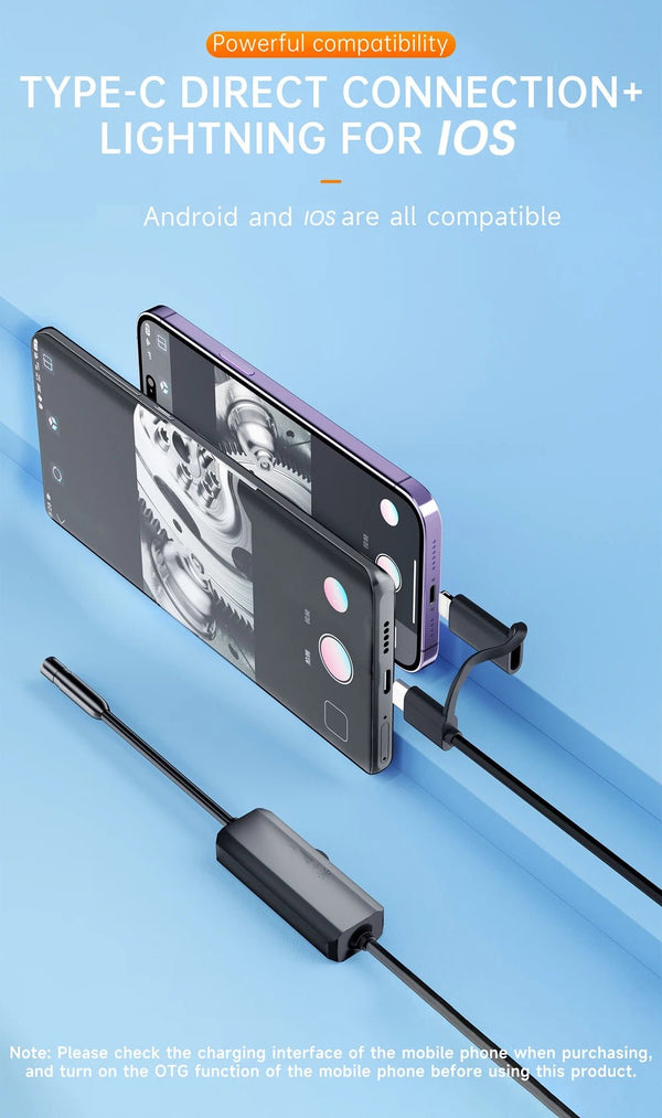 Android Endoscope 2 In 1 Camera USB C iOS Borescope Waterproof - stepyours.com