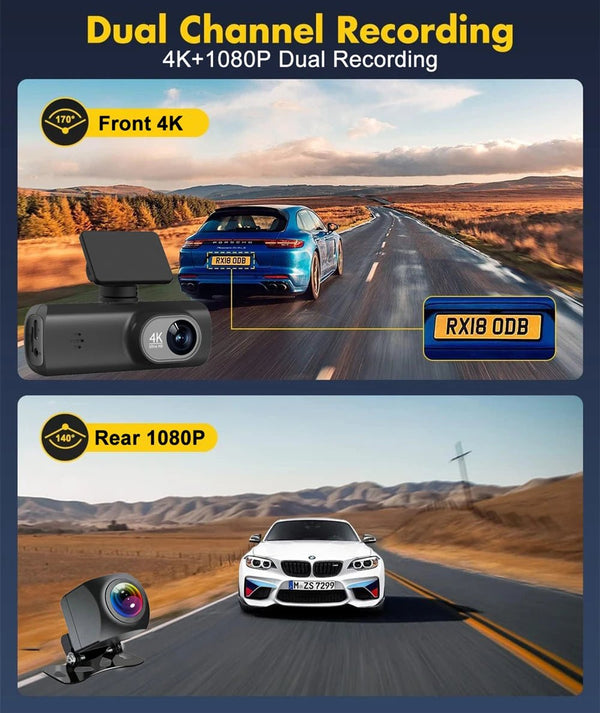Soam Dash Cam 4K Plus Dual Channel GPS WiFi Front 4K Rear 1080p - stepyours.com