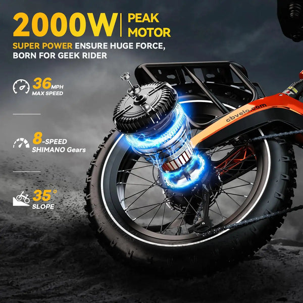 Cybervelo Fat Tire Foldable Ebike — product view 2