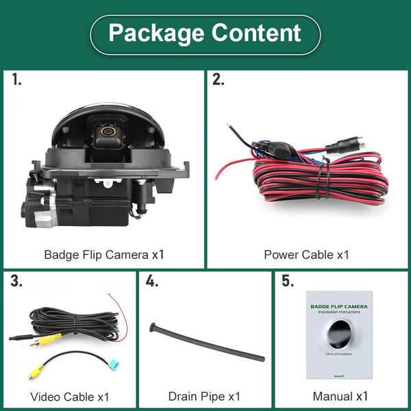170 Degree AHD 1080P Flip Emblem Rear View Camera For VW Golf 6 7 8 - stepyours.com