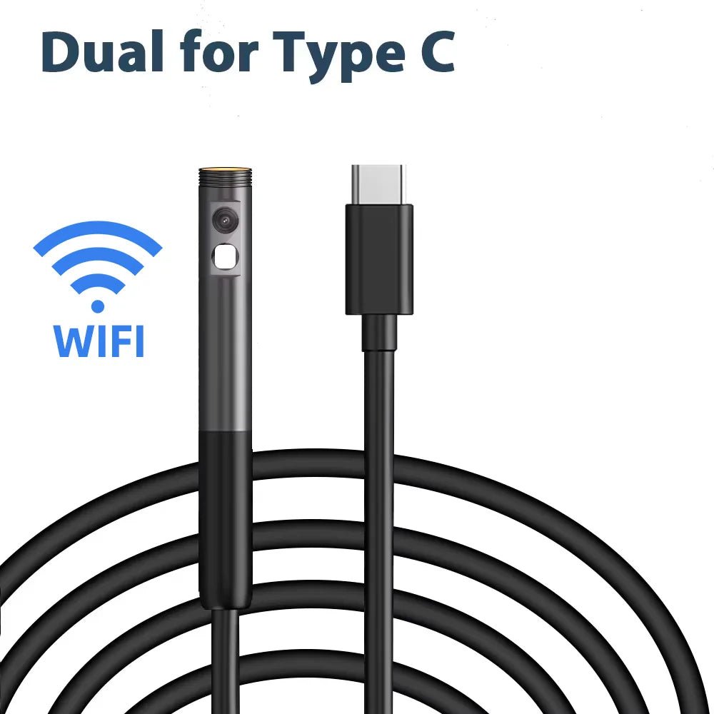 KERUI 2MP Industrial Endoscope Camera - Dual Lens, IP67 Waterproof, Type - C Ready - stepyours.com
