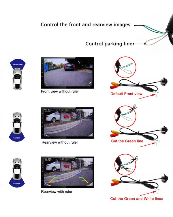 Smartour AHD CVBS CCD Fisheye Rear View Camera 1080P Night Vision Waterproof - stepyours.com