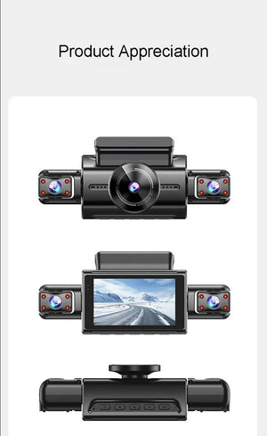 4K Quad Camera Hidden Dash Cam With App Night Vision Motion Detection Parking - stepyours.com