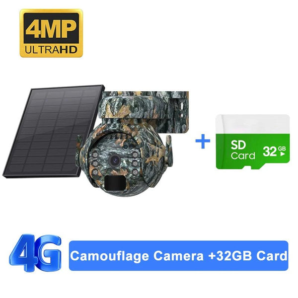 Shiwojia 12X Zoom 4K Solar Camera With Dual Lens 4G 360 Degree View - stepyours.com