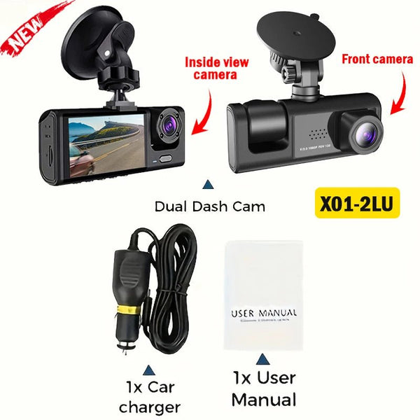 3 Channel 1080P Dash Cam For Cars With WiFi DVR Night Vision Rear View Camera - stepyours.com