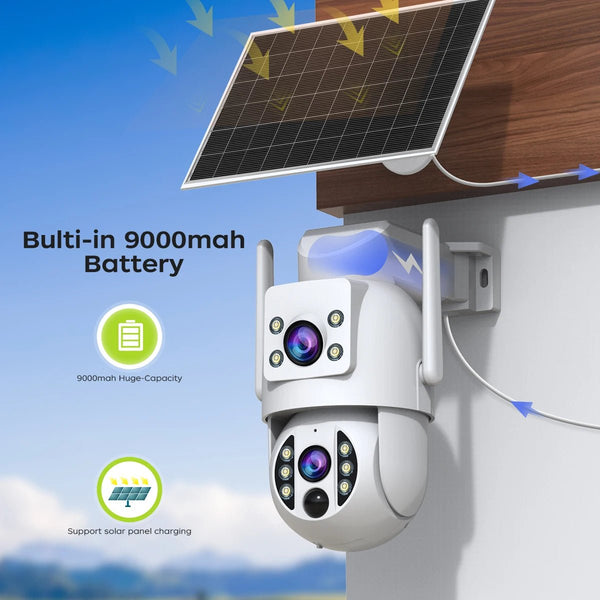 JOOAN S3 Solar Wireless Security Camera - Dual Lens 4K With PIR Hooks - stepyours.com
