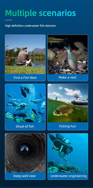 Dodosee 220 Degree Underwater Fishing Camera 1080P Night Vision LCD Fish Finder - stepyours.com