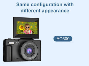 Ourlife AC600 4K Camera 64MP Autofocus 18x Zoom Flip Screen YouTube - stepyours.com