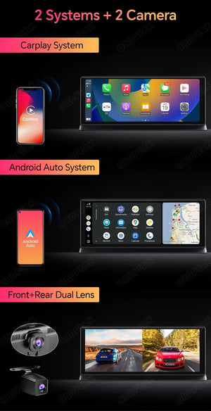 K2 Pro Dash Cam 11.3 Inch 4K 2160P GPS Wireless CarPlay Dual Lens - stepyours.com