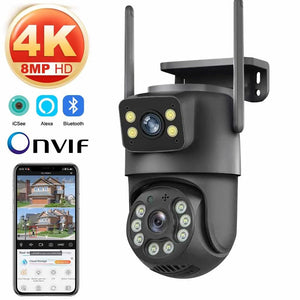 Icsee 8MP WiFi PTZ CCTV Camera Dual Screen Auto Tracking Night Vision Outdoor - stepyours.com