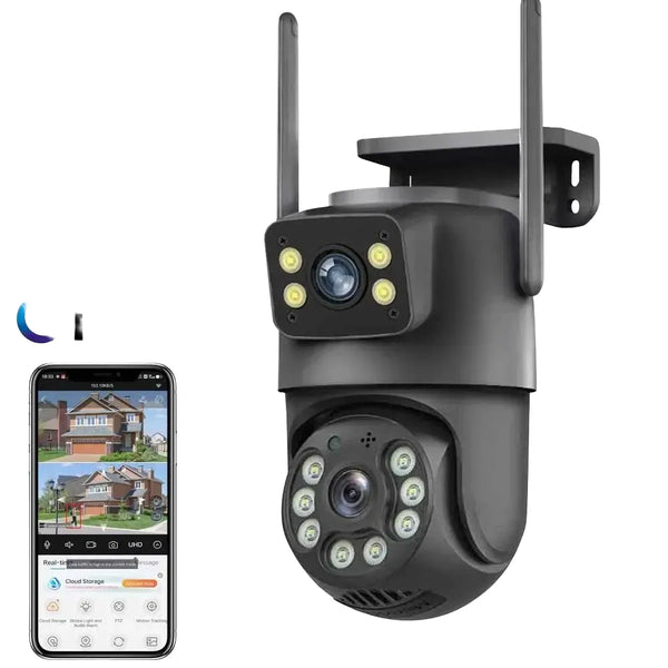 Icsee 8MP WiFi PTZ CCTV Camera Dual Screen Auto Tracking Night Vision Outdoor - stepyours.com
