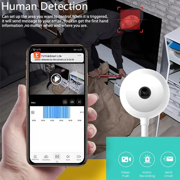 5MP Mini WiFi Indoor Camera 2K AI Auto Tracking Tuya for Baby Monitor - stepyours.com