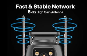 WONSDAR Dual Lens PTZ WiFi Camera Outdoor AI Security iCSee.add Hooks - stepyours.com